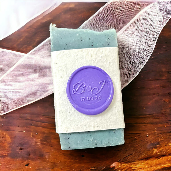 100 Mini Soap Bars with Plantable Labels & Custom Wax Seal
