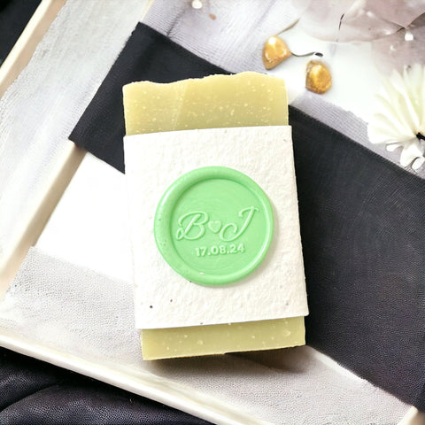 300 Mini Soap Bars with Plantable Labels & Custom Wax Seal