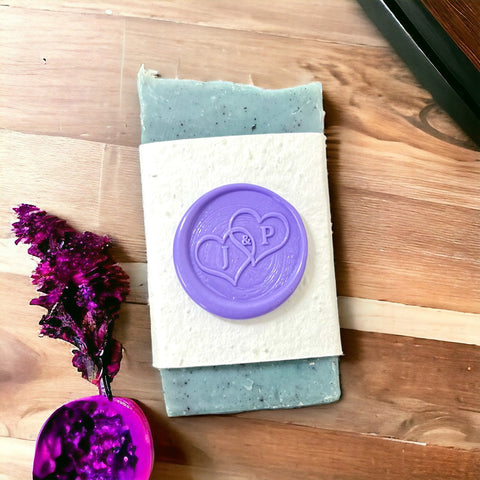 100 Mini Soap Bars with Plantable Labels & Custom Wax Seal